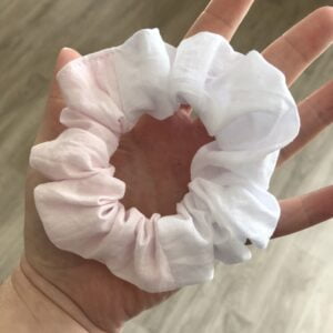 chouchou rose et blanc