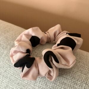 chouchou-rose-pois-noirs