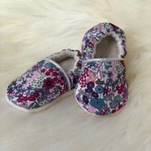Elise - Chaussons bébé doublés en polaire de coton biologique