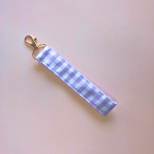 Porte clés Vichy lavande - rose