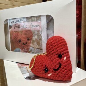 kit crochet porte-clé coeur