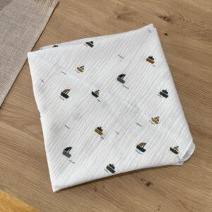 Grand lange bébé motif bateaux