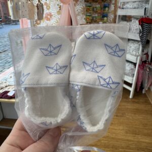 Origami - Chaussons bébé doublés en polaire de coton biologique