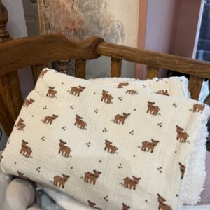 Couverture sherpa motifs Tendres Veaux